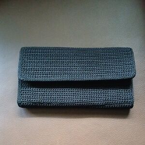 The Sak Black Wallet with Silver Logo